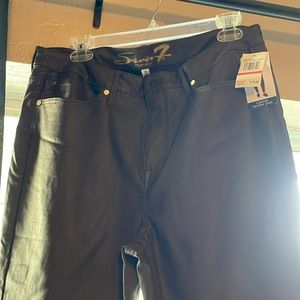 Brown faux leather pants